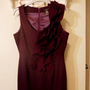 Plum Dress with Ruffle. Large
